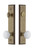 Grandeur Hardware - Hardware Carre Tall Plate Complete Entry Set with Hyde Park Knob in Vintage Brass - CARHYD - 840265