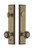 Grandeur Hardware - Hardware Carre Tall Plate Complete Entry Set with Parthenon Knob in Vintage Brass - CARPAR - 840298