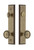 Grandeur Hardware - Hardware Carre Tall Plate Complete Entry Set with Soleil Knob in Vintage Brass - CARSOL - 840361