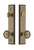 Grandeur Hardware - Hardware Carre Tall Plate Complete Entry Set with Soleil Knob in Vintage Brass - CARSOL - 840363