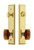 Grandeur Hardware - Hardware Fifth Avenue Tall Plate Complete Entry Set with Baguette Amber Knob in Lifetime Brass - FAVBCA - 840437