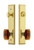 Grandeur Hardware - Hardware Fifth Avenue Tall Plate Complete Entry Set with Baguette Amber Knob in Lifetime Brass - FAVBCA - 840438