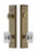 Grandeur Hardware - Hardware Fifth Avenue Tall Plate Complete Entry Set with Baguette Clear Crystal Knob in Vintage Brass - FAVBCC - 840489