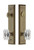 Grandeur Hardware - Hardware Fifth Avenue Tall Plate Complete Entry Set with Baguette Clear Crystal Knob in Vintage Brass - FAVBCC - 840490