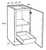 Ideal Cabinetry Manhattan High Gloss White Base Cabinet - B12FH-1T-MHW
