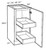 Ideal Cabinetry Manhattan High Gloss White Base Cabinet - B18FH-2T-MHW