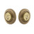 Grandeur Hardware - Double Cylinder Deadbolt with Circulaire Plate in Vintage Brass - CIRCIR - 825997