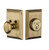 Grandeur Hardware - Single Cylinder Deadbolt with Fifth Avenue Plate in Vintage Brass - FAVFAV - 821136