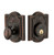 Grandeur Hardware - Single Cylinder Deadbolt with Parthenon Plate in Timeless Bronze - PARPAR - 815589