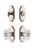 Grandeur Hardware - Arc Plate with Biarritz Crystal Knob and matching Deadbolt in Polished Nickel - ARCBIA - 826109