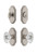 Grandeur Hardware - Arc Plate with Biarritz Crystal Knob and matching Deadbolt in Satin Nickel - ARCBIA - 826097
