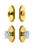 Grandeur Hardware - Arc Plate with Chambord Crystal Knob and matching Deadbolt in Lifetime Brass - ARCCHM - 826421