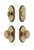 Grandeur Hardware - Arc Plate with Circulaire Knob and matching Deadbolt in Vintage Brass - ARCCIR - 833754