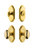 Grandeur Hardware - Arc Plate with Eden Prairie Knob and matching Deadbolt in Lifetime Brass - ARCEDN - 826521