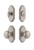 Grandeur Hardware - Arc Plate with Fifth Avenue Knob and matching Deadbolt in Satin Nickel - ARCFAV - 826625