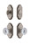 Grandeur Hardware - Arc Plate with Fontainebleau Crystal Knob and matching Deadbolt in Antique Pewter - ARCFON - 826653
