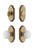 Grandeur Hardware - Arc Plate with Hyde Park Porcelain Knob and matching Deadbolt in Vintage Brass - ARCHYD - 826873