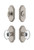 Grandeur Hardware - Arc Plate with Provence Crystal Knob and matching Deadbolt in Satin Nickel - ARCPRO - 827105