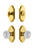 Grandeur Hardware - Arc Plate with Versailles Crystal Knob and matching Deadbolt in Lifetime Brass - ARCVER - 827145