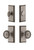 Grandeur Hardware - Carre Plate with Soleil Knob and matching Deadbolt in Antique Pewter - CARSOL - 833911