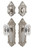 Grandeur Hardware - Grande Vic Plate with Baguette Crystal Knob and matching Deadbolt in Satin Nickel - GVCBCC - 828878