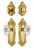 Grandeur Hardware - Grande Vic Plate with Biarritz Crystal Knob and matching Deadbolt in Lifetime Brass - GVCBIA - 818176