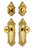 Grandeur Hardware - Grande Victorian Plate with Bouton Knob and matching Deadbolt in Lifetime Brass - GVCBOU - 835577