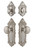 Grandeur Hardware - Grande Vic Plate with Fifth Avenue Knob and matching Deadbolt in Satin Nickel - GVCFAV - 818232