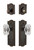 Grandeur Hardware - Parthenon Plate with Baguette Crystal Knob and matching Deadbolt in Timeless Bronze - PARBCC - 828901