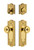 Grandeur Hardware - Parthenon Plate with Bouton Knob and matching Deadolt in Lifetime Brass - PARBOU - 835728