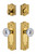 Grandeur Hardware - Parthenon Plate with Fontainebleau Crystal Knob and matching Deadbolt in Lifetime Brass - PARFON - 801501