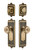 Grandeur Hardware - Windsor Plate with Bouton Knob and matching Deadbolt in Vintage Brass - WINBOU - 835213