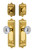 Grandeur Hardware - Windsor Plate with Fontainebleau Crystal Knob and matching Deadbolt in Lifetime Brass - WINFON - 801506