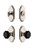 Grandeur Hardware - Arc Plate with Lyon Knob and matching Deadbolt in Polished Nickel - ARCLYO - 851099