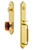 Grandeur Hardware - Arc One-Piece Handleset with C Grip and Baguette Amber Knob in Lifetime Brass - ARCCGRBCA - 841787