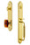 Grandeur Hardware - Arc One-Piece Handleset with C Grip and Baguette Amber Knob in Lifetime Brass - ARCCGRBCA - 841788