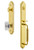 Grandeur Hardware - Arc One-Piece Handleset with C Grip and Baguette Clear Crystal Knob in Lifetime Brass - ARCCGRBCC - 841805