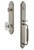 Grandeur Hardware - Arc One-Piece Dummy Handleset with C Grip and Baguette Clear Crystal Knob in Satin Nickel - ARCCGRBCC - 848380