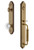 Grandeur Hardware - Arc One-Piece Dummy Handleset with C Grip and Bordeaux Knob in Vintage Brass - ARCCGRBOR - 848440