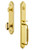 Grandeur Hardware - Arc One-Piece Handleset with C Grip and Eden Prairie Knob in Lifetime Brass - ARCCGREDN - 841948