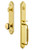 Grandeur Hardware - Arc One-Piece Handleset with C Grip and Fifth Avenue Knob in Lifetime Brass - ARCCGRFAV - 841966