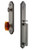 Grandeur Hardware - Arc One-Piece Handleset with D Grip and Baguette Amber Knob in Antique Pewter - ARCDGRBCA - 843404