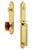 Grandeur Hardware - Arc One-Piece Handleset with D Grip and Baguette Amber Knob in Lifetime Brass - ARCDGRBCA - 843418
