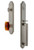 Grandeur Hardware - Arc One-Piece Handleset with D Grip and Baguette Amber Knob in Satin Nickel - ARCDGRBCA - 843432