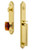 Grandeur Hardware - Arc One-Piece Dummy Handleset with D Grip and Baguette Amber Knob in Lifetime Brass - ARCDGRBCA - 848352