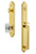 Grandeur Hardware - Arc One-Piece Handleset with D Grip and Baguette Clear Crystal Knob in Lifetime Brass - ARCDGRBCC - 843486