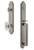 Grandeur Hardware - Arc One-Piece Handleset with D Grip and Baguette Clear Crystal Knob in Satin Nickel - ARCDGRBCC - 843498