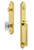 Grandeur Hardware - Arc One-Piece Handleset with D Grip and Baguette Clear Crystal Knob in Lifetime Brass - ARCDGRBCC - 843487