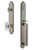 Grandeur Hardware - Arc One-Piece Handleset with D Grip and Baguette Clear Crystal Knob in Satin Nickel - ARCDGRBCC - 843501