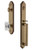 Grandeur Hardware - Arc One-Piece Handleset with D Grip and Baguette Clear Crystal Knob in Vintage Brass - ARCDGRBCC - 843525